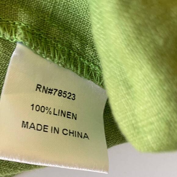 Luii 100% Linen Olive Green Double Breasted Light Jacket with Belt - Size L - Picture 8 of 10